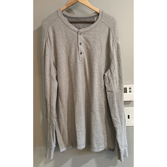 Eddie Bauer Shirt Henley Waffle Knit Thermal Long Sleeve Pullover Raglan XLT - Picture 1 of 7